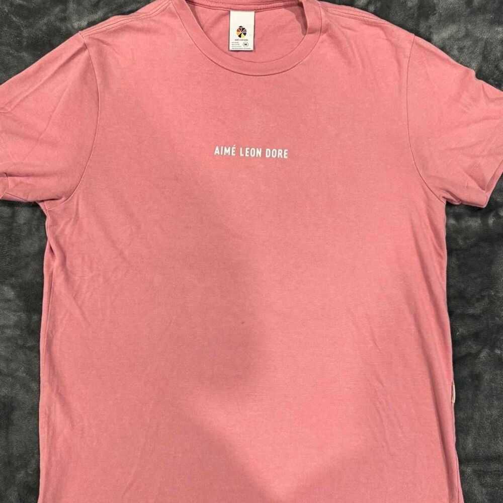 Aime-leon-dore Men's Pink and Red T-shirt
